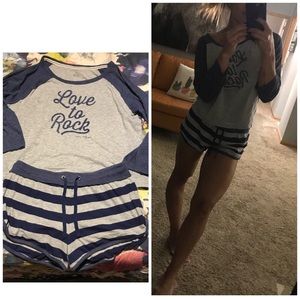 Tommy Hilfiger sleep set shorts top pajamas S/M